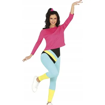 Karnevalový kostým Fitness kostým z 80. let, vel L, maškarní Kostým