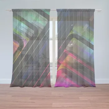 Sablio Záclony Černé pruhy: 2ks 150x250cm