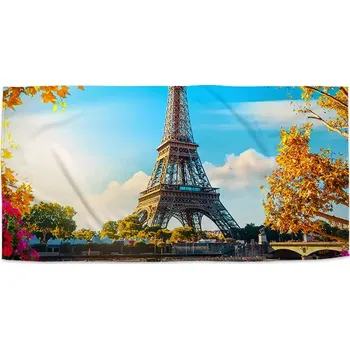 Osuška Sablio Ručník Paříž Eifellova věž Flowers - 30x50 cm