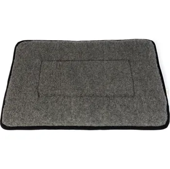 Pelíšek pro psa BabičkaOvečková.cz Pelíšek pro psy a kočky s okrajem z ovčí vlny tmavě šedá, Velikost 70 x 90 cm