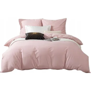 Povlečení Povlečení Saténové Queen Premium 140x200 Pudrové se zlatým lemem