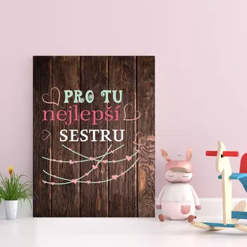 Plechová cedule Sablio Dárková cedulka Pro tu nejlepší sestru: 30x40 cm