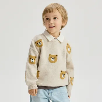 Chlapecká mikina Reserved - Vzorovaný svetr - béžová - 680FH-08X - 680FH-08X-110