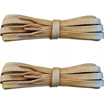 Vrták Voskované ploché tkaničky BÉŽOVÉ Šňůrky do bot 100 cm ŠIROKÉ 5 mm G13-29