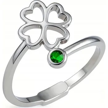 Prsten Jetel Prstýnek pro štěstí, stříbro 925, talisman pro štěstí