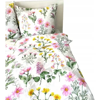 Povlečení SADA POVLEČENÍ BAVLNA 100% 140x200 JABLOŇ KVĚTY BÍLÁ SILNÁ VZOR