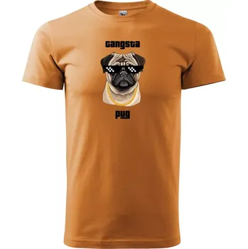 Sablio Tričko s potiskem Gangsta pug - oranžové M