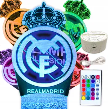 Noční světlo Noční lampa Creative Real Madrid vícebarevná LED s dálkovým ovládáním 18 cm
