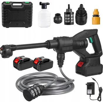 Vysokotlaký čistič Akumulátorová tlaková myčka 100 bar 500 W 21 V + 2 baterie pro auto a zahradu
