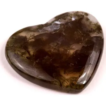 Přírodní kámen Kabošon Moss Heart Agate č.7828 (26x30x5mm)