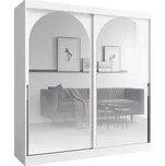 Šatní skříň MODIN 200 bílá se zrcadly