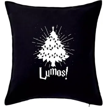Polštář Harry - Lumos stromeček - Polštář 50x50 - 50x50 - Pouze potah ( Černá )