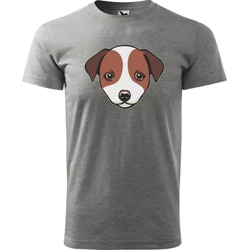 Pánské tričko Sablio Tričko s potiskem pro milovníky psů Jack Russell teriér - šedé 4XL