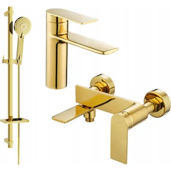 Vodovodní baterie Nástěnná vanová a sprchová baterie s jednou pákou Mexen Zero zlatá