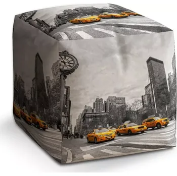 Taburet Sablio Taburet Cube Žluté taxiky: 40x40x40 cm