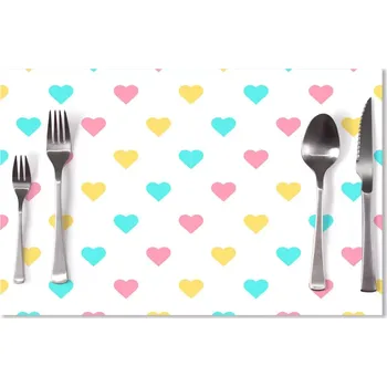 prostírání Sablio Prostírání Tříbarevná srdíčka: 40x30cm