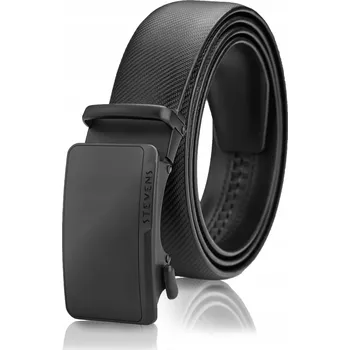 Opasek Kožený opasek Automatický Pánský Černý STEVENS Spona Kalhoty Oblek 135 cm