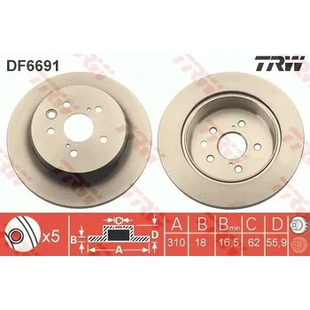 Brzdový kotouč TRW DF6691 Brzdový kotouč