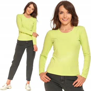 Dámské tričko Dámská halenka Tričko s dlouhým rukávem Hladká bavlněná klasická MORAJ 3XL