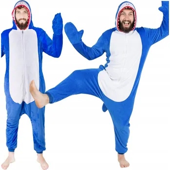 Dámské noční prádlo ŽRALOK SHARK PŘEVLEK TEPLÉ PYŽAMO JEDNODÍLNÉ OBLEČENÍ TEPLÁKOVKA DÁREK XL