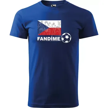 Pánské tričko Sablio Tričko s potiskem Fandíme českému fotbalu - modré 5XL