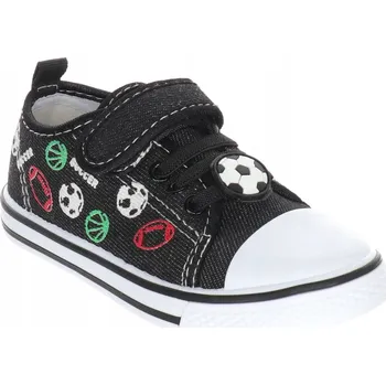 Chlapecké tenisky Dětské tenisky AMERICAN CLUB TEN164 Černé plátěné boty s koženou vložkou, velikost 29