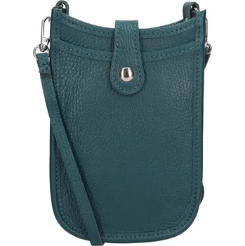 Kabelka Dámská kožená kabelka na mobil a doklady Italia Limma - modro-zelená