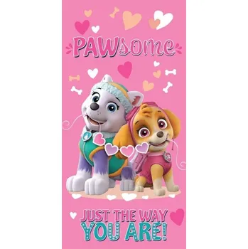 Osuška Tlapková patrola 70x140 cm Bavlna Pejsci růžová