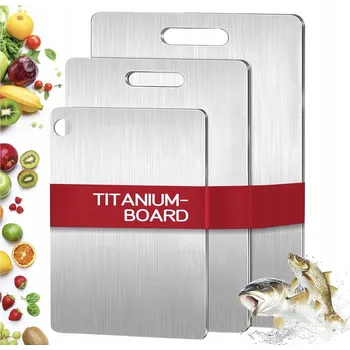 Kuchyňské prkénko Sada prkének na krájení 3 kusy Nerezová Ocel 304 Oboustranná titanová