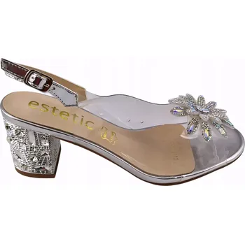 Dámské sandále Sandály ESTETIC MR51-002 stříbrné vel. 38