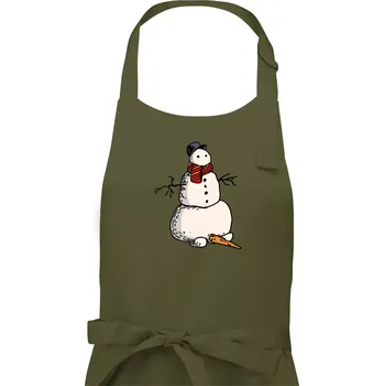 Kuchyňská zástěra Sněhulák se spadlým nosem - Dámská zástěra na vaření - Univerzální velikost ( Khaki )
