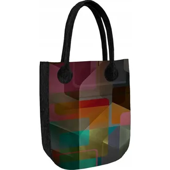 Velká filcová taška City, filcová taška BERTONI antracit s potiskem Caro