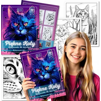 Antistresové omalovánky ANTISTRESOVÁ OMALOVÁNKA KRÁSNÉ KOČKY A4 50 OBRÁZKŮ K VYBARVENÍ