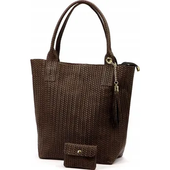 Kabelka Vera Pelle kabelka z pravé kůže hnědá