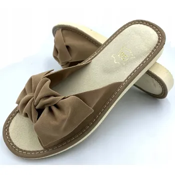 Dámská obuv PANTOFLE KOŽENÉ PANTOFLE, SANDÁLE MAŠLI, BÉŽOVÉ vel. 39