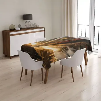 ubrus Sablio Ubrus Vlak na nádraží při východu slunce - 145x240 cm