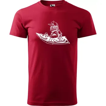 Sablio Tričko s potiskem DJ v akci - červené 5XL