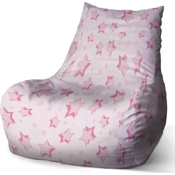 Sedací pytel Sablio Sedací vak Bean Růžové hvězdy - 100 x 90 x 45 cm