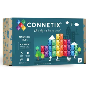 ostatní stavebnice CONNETIX Magnetická stavebnice - Sada obdélníků Rainbow (18 ks)