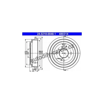 Brzdový buben Brzdový buben ATE 24.0218-0048 (AT 180048)