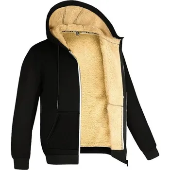 Pánská zimní bunda Větruodolné polyesterové provedení Zapínání na zip Praktické kapsy Teplá polyesterová podšívka Kapuce pro zimní pohodlí černá XXL