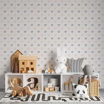 Tapeta Sablio Tapeta Srdíčka na bílé - 125x75 cm