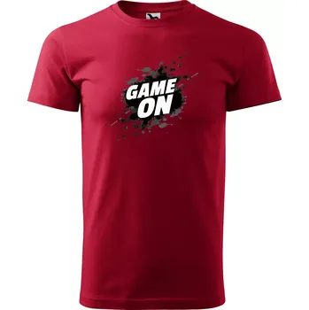Sablio Tričko s potiskem Game On - červené 5XL