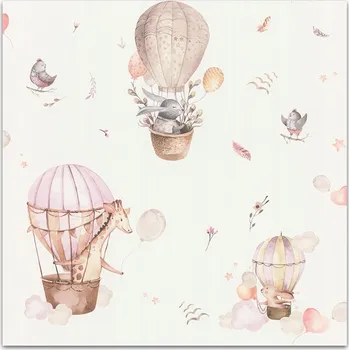 Fototapeta Vliesová tapeta dětská balóny zvířata růžová 300529 Rasch Pro děti