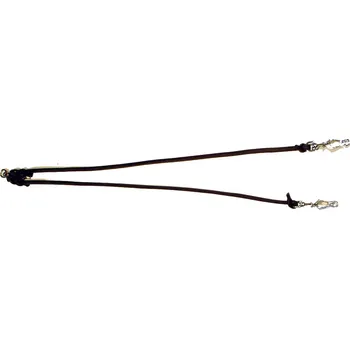 Vodítko pro psa Zubíček Rozdvojka z kulaté kůže Barva: hnědá, Druh karabiny: klešťovka, délka rozdvojky: 40 cm