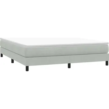 vidaXL Postel Box Spring bez matrace světle šedá 180x210 cm samet