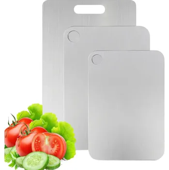 Kuchyňské prkénko PRKÉNKO NA KRÁJENÍ Z NEREZOVÉ OCELI SADA 3 KS PEVNÉ KOVOVÉ