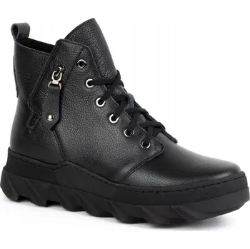 Dámská zimní obuv Dámské zimní zateplené kožené kotníkové Kotníkové Boty 1222 černé 36