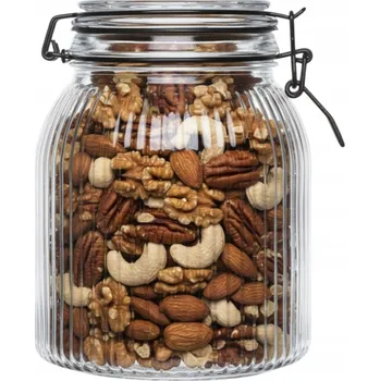 Zavařovací sklenice SKLENĚNÁ ZAVAŘOVACÍ SKLENICE 1890 ML S KLIPEM A VÍKEM PRO SKLADOVÁNÍ POTRAVIN