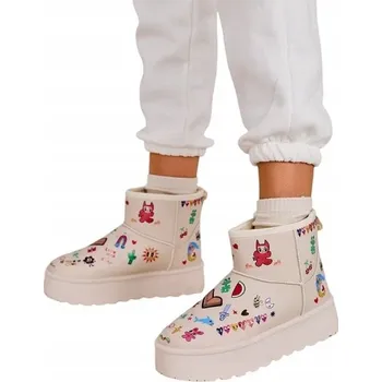 Dámská zimní obuv BÉŽOVÉ DÁMSKÉ SNĚHULE HANAGA VEL. 40